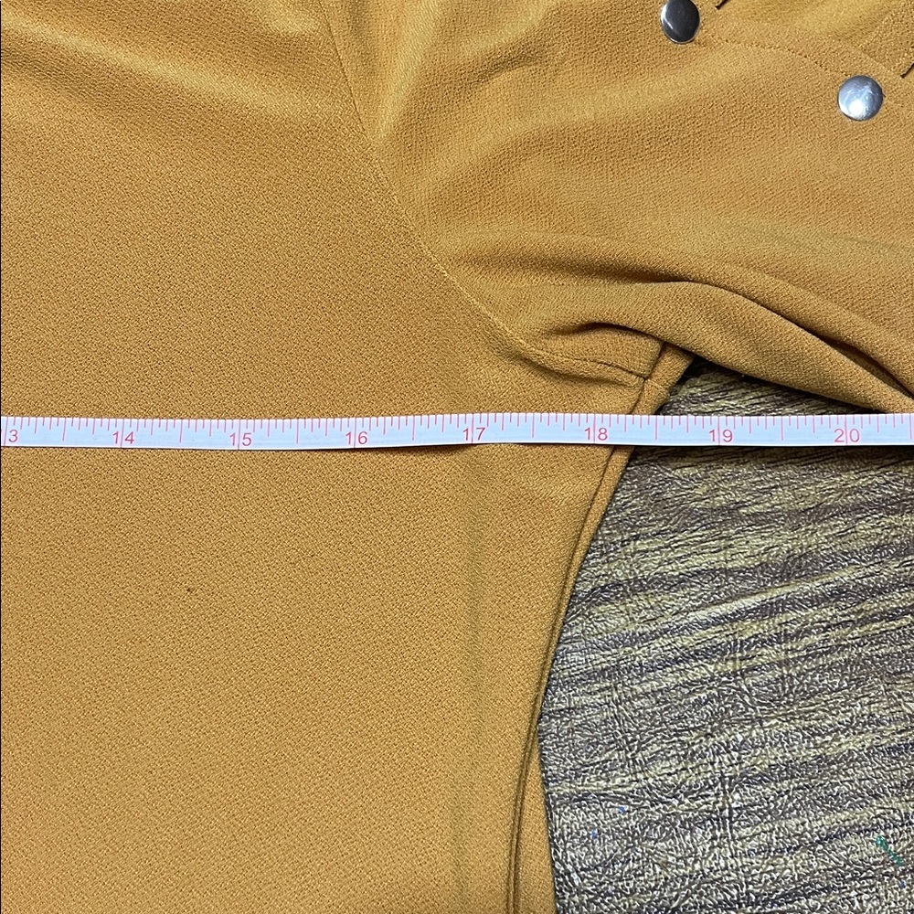 3/$10-Scarlett Mustard Blouse with Cut-Out Sleeves - Picture 3 of 5